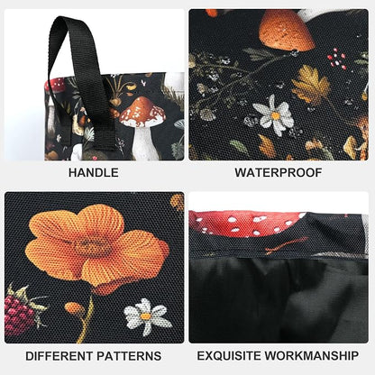 Mushroom Laundry Basket Waterproof Laundry Hamper Foldable Laundry Bag with Handles for Bedroom, Bathroom, Office, Clothes Storage
