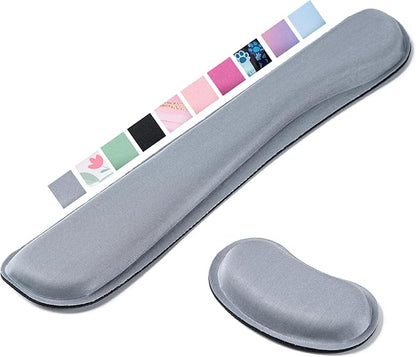 Hoewina Keyboard Wrist Rest,Ergonomic Wrist Rest,Superfine Fabric and Gel Memory Foam Wrist Pad for Computer Keyboard for Easy Typing & Pain Relief, Suitable for Office, Family, Outdoor, Gray