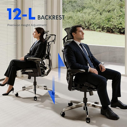FLEXISPOT ErgoX-PRO Ergonomic Office Chair with Footrest Black – AeroWeave 5.0 Mesh Seat, 5D Lumbar, 7D Armrests, 4D Headrest, 551LBS Capacity – Office, Gaming, Home
