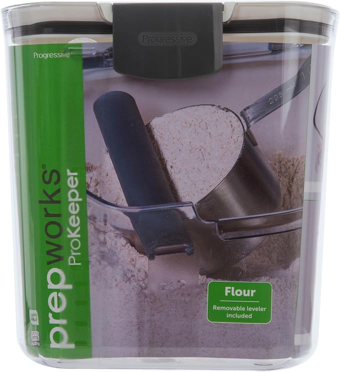 ProKeeper Flour Storage Container, 4-Quart Capacity, Includes Leveling Bar for Mess-Free Measuring