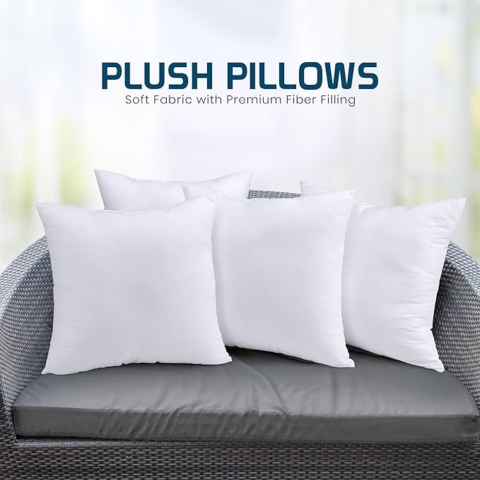 Utopia Bedding Throw Pillows (Set of 4, White), 20 x 20 Inches Pillows for Sofa, Bed and Couch Decorative Stuffer Pillow (Pack of 2)