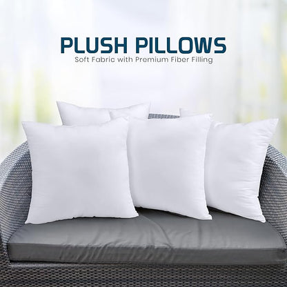 Utopia Bedding Throw Pillows (Set of 4, White), 20 x 20 Inches Pillows for Sofa, Bed and Couch Decorative Stuffer Pillow (Pack of 2)