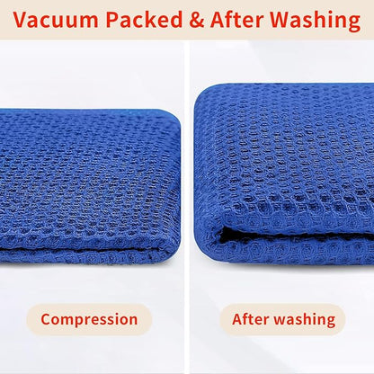 Homaxy 100% Cotton Waffle Weave Kitchen Dish Cloths, Ultra Soft Absorbent Quick Drying Dish Towels, 12 x 12 Inches, 24-Pack, Blueberry