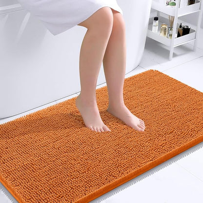 OLANLY Large Bathroom Rugs 40x24, Extra Soft Absorbent Chenille Bath Rugs, Rubber Backing Quick Dry, Machine Washable Bath Mats for Bathroom Floor, Tub and Shower, Home Decor Accessories, Clay