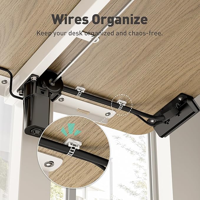 Electric Standing Desk Adjustable Height 48 x 24 Inch, Sit Stand Desk, Stand up Desk for Home Office, Computer Workstation (Spliced Desktop,Oak)