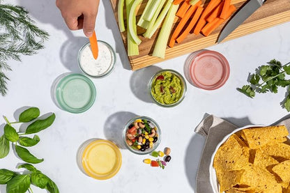 Ello Color Lock Glass Meal Prep Sets Leak-Proof Glass Food Storage Containers with Airtight BPA-Free Plastic Lids, Dishwasher, Microwave, and Freezer Safe