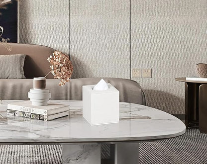 Colylan Tissue Box Cover Square Tissue Box Holder for Bathroom (Beige)