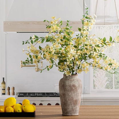 Ceramic Rustic Vase, Large Flower Vase Tall Farmhouse Decorative Vase Floral Pottery Vases for Home Decor Table Living Room Entryway Mantel Bedroom Bathroom Kitchen - 11 Inch Rustic