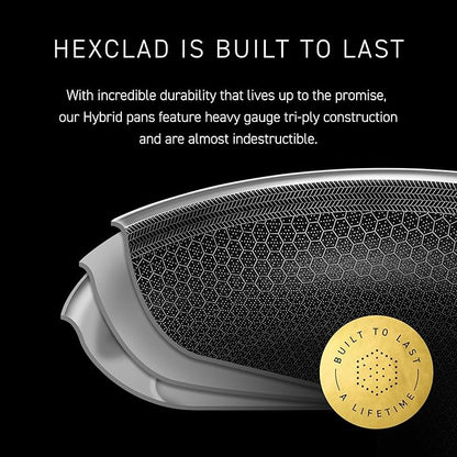 HexClad Hybrid Nonstick 8-Inch Frying Pan, Stay-Cool Handle, Dishwasher-Friendly, Oven-Safe Up to 900°F, Induction Ready, Compatible with All Cooktops (Pack of 2)