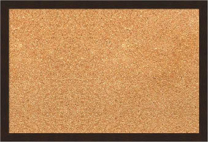 Amanti Art Natural Cork Board for Wall, 13x19 Vision Board with Brown Wood Frame, Small Corkboard Office Decor for Home Organization, Country Rustic Corkboard Pinboard to Display Items for Home