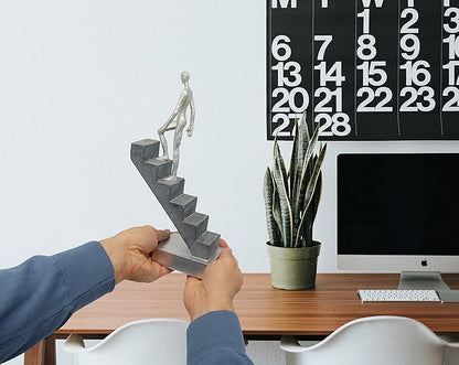 Vaudagio Modern Desk Decor 'Top of The Rock' - Abstract Sculpture 11" as Motivation - Modern Home Decor Figure Made of Marble Resin - Aesthetic Statue for Living Room & Office décor as a Gift