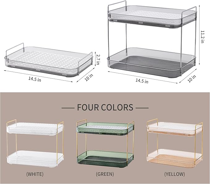 Coffee Bar Accessories, Station Organizers,Large Capacity Storage with Drain Board,Whisky Tray,Mug Tea Cup Holder Coffee Bar Organizer, Smoky Gray