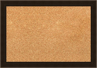 Amanti Art Natural Cork Board for Wall, 14x20 Vision Board with Brown Wood Frame, Small Corkboard Office Decor for Home Organization, Country Rustic Corkboard Pinboard to Display Items for Home