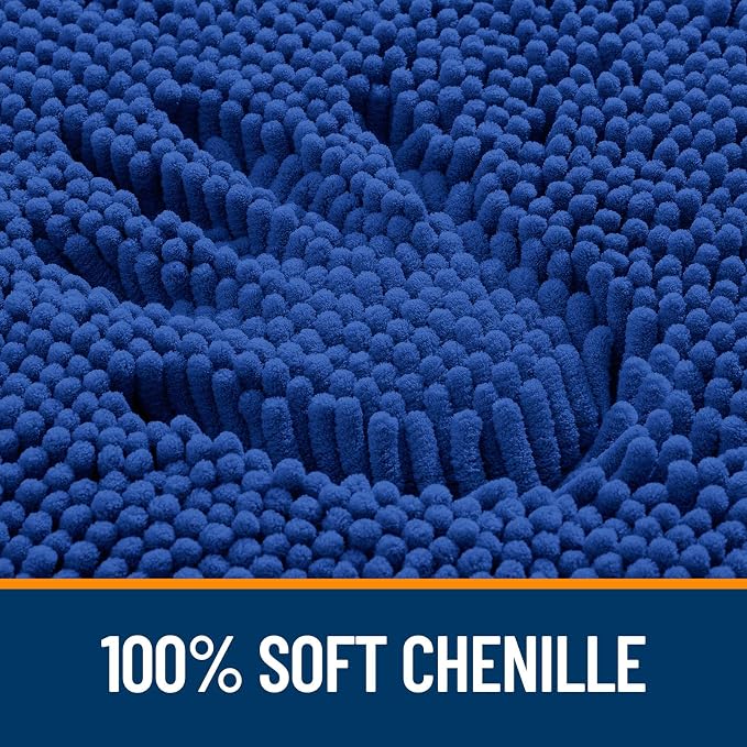 OLANLY Bathroom Rugs 32x20, Extra Soft Absorbent Chenille Bath Rugs, Rubber Backing Quick Dry, Machine Washable Bath Mats for Bathroom Floor, Tub and Shower, Home Decor Accessories, Royal Blue