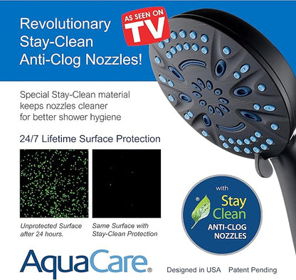 AquaCare Magneton High-Pressure 8-mode Handheld Shower Head with Magnetic Guidance Docking System - 2 Magnetic Brackets, 5 inch Face, Hygienic Jets, 6 ft. Stainless Steel Hose/ORB Finish