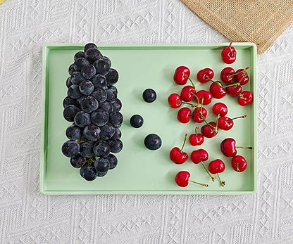 Green Serving Tray (13.5 x 9.6 inch) for Serving Accessory, Spa, Coffee, Drinks, Tea, Bar, Party, Seasoning, Perfume and Display Use.