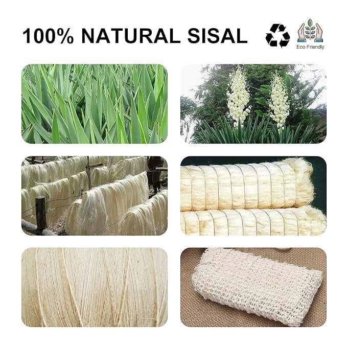 Soap Bag, Natural Sisal Soap Saver Bag Pouch Mesh Net Waste Plastic-Free Exfoliating Foaming and Drying Soap Holder for Shower (4 Pack)