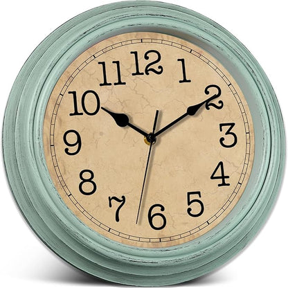 HYLANDA 12 Inch Wall Clock, Silent Non-Ticking Decorative Battery Operated Easy to Read for Kitchen Living Room, Bathroom, Bedroom, Office