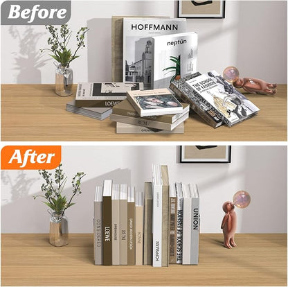 Acrylic Bookends 6 Pcs, Clear Book Ends for Shelves, Transparent Organizer, Holder Stand Decorative, Stoppers for Heavy Duty Books, CD, File, Video Games