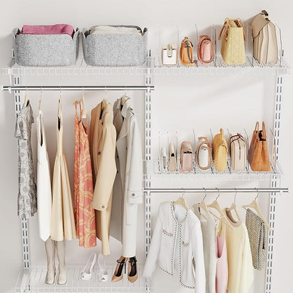 Purse Organizer for Closet, Shelf Divider Adjustable Clear Acrylic Handbag Storage, Bag Storage Separators, Keep Handbag & Books Neat and Upright in Bedroom, Office