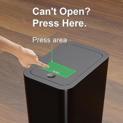 N. NETDOT Bathroom Trash Can with Lid 3 Pack Set, 2 Packs 4 Gal Slim Kitchen Trash Bin and 1 Pack 2.6Gal Garbage Can, Small Trash Can/Trash Bin/Waste Basket for Bedroom (Black, Pack of 3)