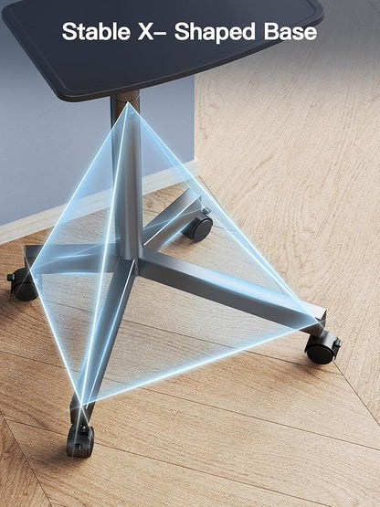 PERLESMITH Rolling TV Stand on Wheels for 23-65 Inch TVs,Tilt Mobile TV Cart Holds up to 99 lbs with Adjustable Height Shelf, Outdoor TV Stand for Bedroom Max VESA 400x400mm PSTVMC04