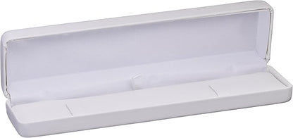 Bracelet Gift Box – Luxury White PU Leather Jewelry Display Case with Satin Lining – Elegant Long Box for Chain Bracelet or Anklet – Perfect for Wedding, Engagement, Anniversary, Birthday
