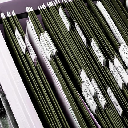 Extra Capacity Hanging File Folders, RAZCC 60 Pack Letter Size Reinforced Hanging Folders with Heavy Duty 1 Inch Expansion for Bulky Files, Filing Cabinet, Adjustable Tabs, Green