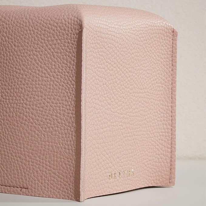 OLETHA Square Tissue Box Cover - Coquette Desk Decor for Room, Home & Office - Tissues Cube Boxes Holder - Pink