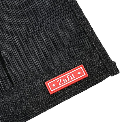 Zafit Linen 4 Pockets Bedside Caddy, Bedside Storage Organizer for Magazine, Remotes, Phone (Classic Black)