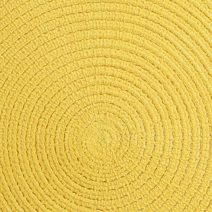 SHACOS Round Braided Placemats Set of 6 Kitchen Place Mats 15 inch Round Table Mats for Dining Tables Washable (Yellow, 6)