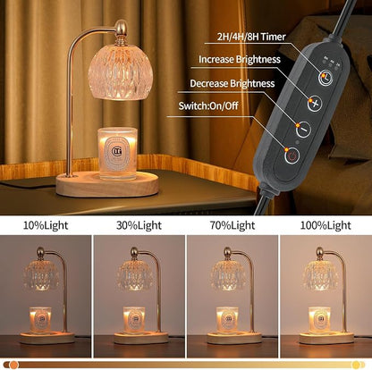 MEIXISUE Candle Warmer Lamp with Timer and Dimmer,Flameless Electric Wax Melt Warmer for Jar Candles With 2 Bulbs,House Warming Gifts,Mother's Day/Birthday/Christmas Gifts For Mom/Wife,Home Decor Lamp