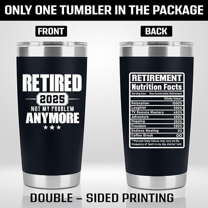 Retirement Gifts for Men 2025 - Retired Not My Problem Anymore - Funny Retired Tumbler for Men, Him, Father, Husband, Coworkers - Happy Retirement Gifts, Navy Tumbler 20 Oz (Black 20Oz 2025)