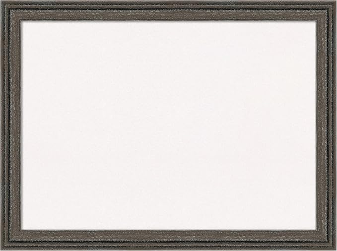 Amanti Art White Cork Board for Wall, 23x31 Vision Board with Brown Wood Frame, Medium Corkboard Office Decor for Home Organization, Rustic Farmhouse Corkboard Pinboard to display items for home