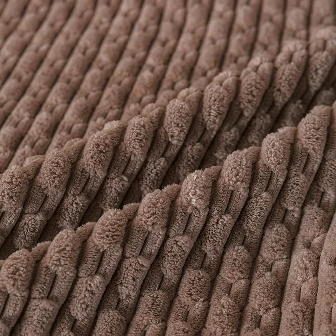 Set of 4 Light Brown Decorative Throw Pillow Covers 16x16 Inch Corduroy Pillow Covers for Bed Couch Sofa Living Room Soft Square Cushion Cases