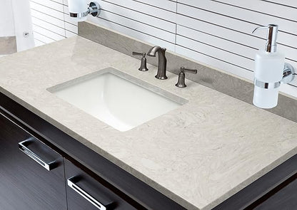MSI Drifting Fog Vanity Top with Under Mount Rectangle Ceramic Sinks, Engineered Marble Stone, 4" CC Faucet Holes, 49"X22"