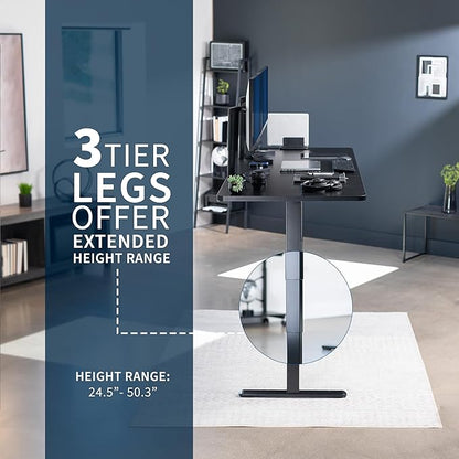 VIVO Electric 83 x 30 in Dual Motor Sit Stand Desk, Memory Height Adjustment, 2B Series, Black Top Black Frame, DESK-KIT-2B8B