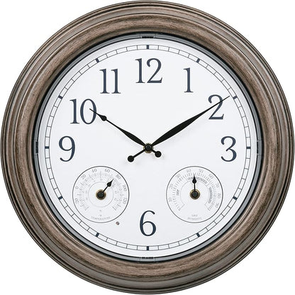 La Crosse Technology 435-3239-INT 15.5-Inch Lighted Leaf's Outdoor Analog Clock with Temp and Humidity