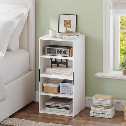 4-Tier Stackable Cube Storage Organizer, DIY Bookcase with 4 Removable Open Shelves & Anti-Tip Design, Cube Book Shelf for Bedroom, Office, Dorm,30" W x 11.81" D x 30" H, White