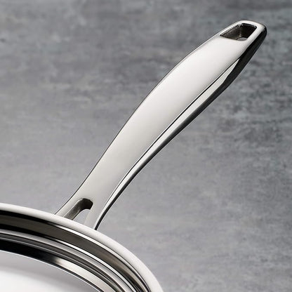 Tramontina Signature Tri-Ply Clad Stainless Steel 3-Quart Saute Pan with Lid, Induction-Ready Cooking Pan, Dishwasher-Safe, NSF-Certified, Made in Brazil
