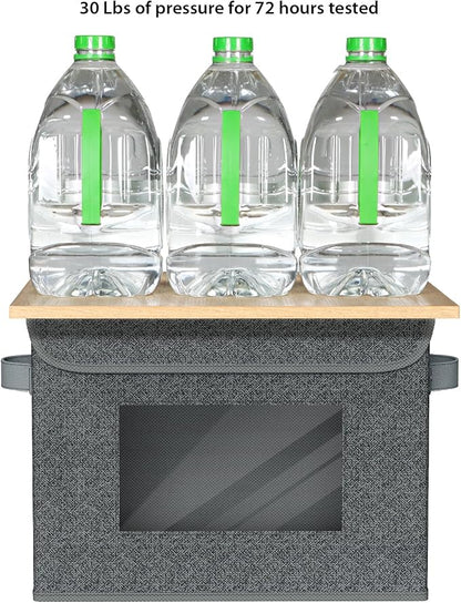 Univivi Fabric Foldable Storage Boxes with Lids [4-Pack] Large Stackable Storage Bins, Closet Organizers and Storage Cube Storage Organizer for Home, Office, Bedroom (Black, 17“ x 12” x 12")