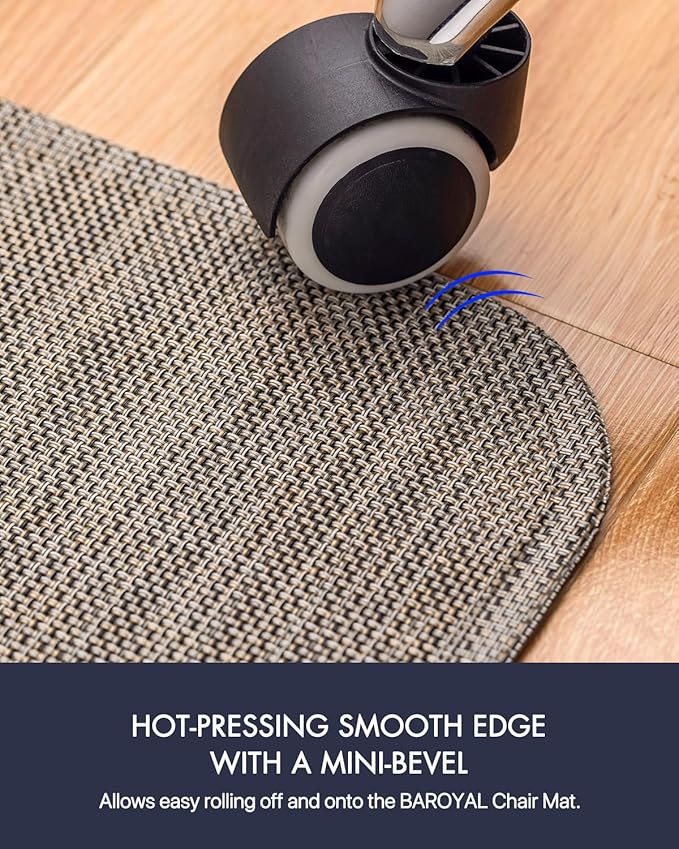 BARoyal Office Chair Mat for Hardwood Floor Under Desk Computer Rolling Chair Mat for Wood/Tile Floor Non-Slip Heavy Duty Desk Rug PVC Plastic Hard Floor Protector 46"x 60" (Soapstone)
