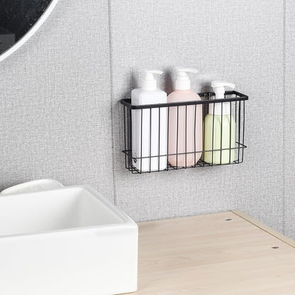 Toplife Wall Door Adhesive Kitchen Wrap Organizer Rack, No Drilling, Black, 2 Pack