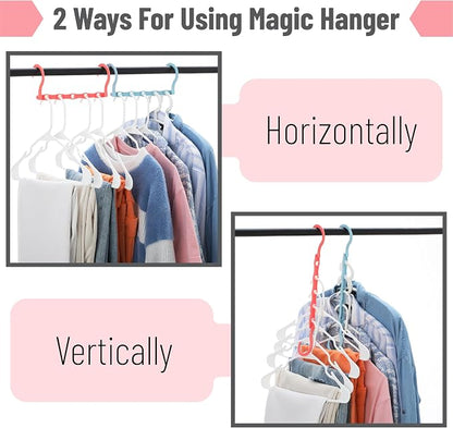 Mr. Pen- Space Saving Hangers, 8 pcs, 360° Rotating Hooks, Magic Cascading Hanger Organizer with 5 Enclosed Slots, Closet Organizers and Storage for Clothes, College Dorm Room Essentials