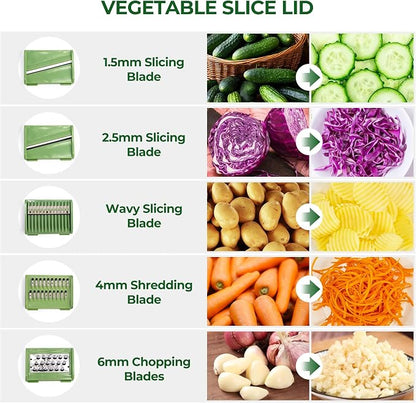 SUSTEAS Salad Spinner Large, Vegetables Wash Bowl, Fruits & Herb Lettuce Dryer with 5 Blade Slicer Egg Yolk Strainer Shredder for Efficient Salad Preparation and Food Washing, 4.25Qt
