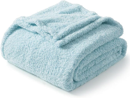 Exclusivo Mezcla Fleece Twin Size Bed Blanket, Ultra Soft, Lightweight and Fuzzy Stone Blue Blanket for Women, Home Decor, 60x80 Inches