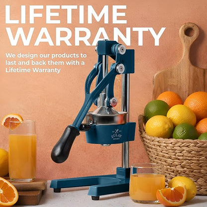 Zulay Kitchen Cast Iron Juicer - Heavy Duty Manual Juicer with Detachable Strainers for Easy Cleaning, Orange Juice Press for Citrus Fruits, Perfect for Bartenders, Juice Lovers & Health Enthusiasts