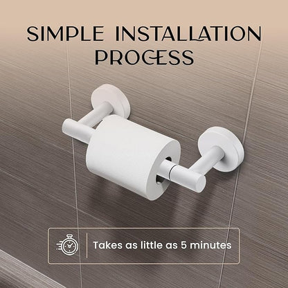 Day Moon™ - Toilet Paper Holder - Modern Roll Holder for Bathroom - 1 Pack - Wall Mount - Classic, White