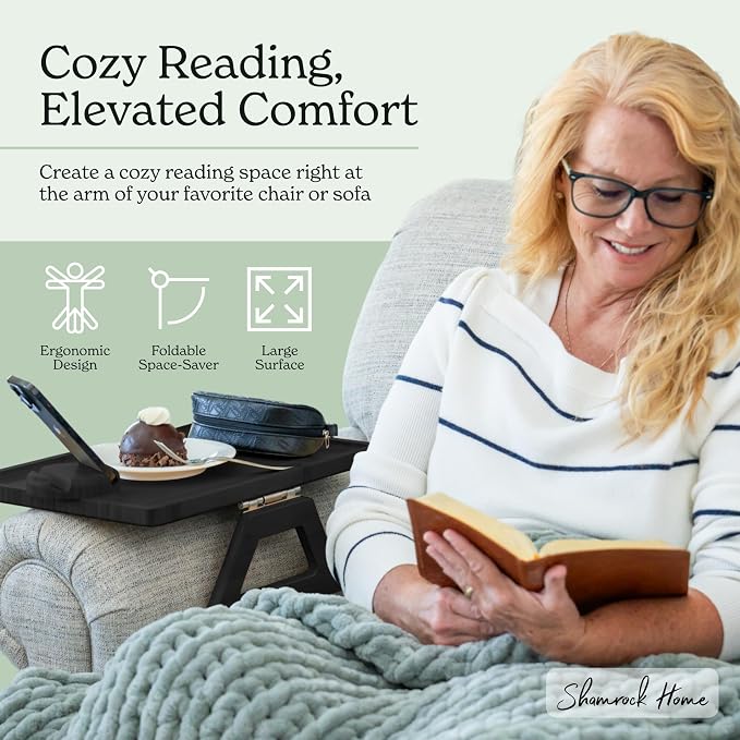 Shamrock Home Trayble Couch Arm Table - Rosewood