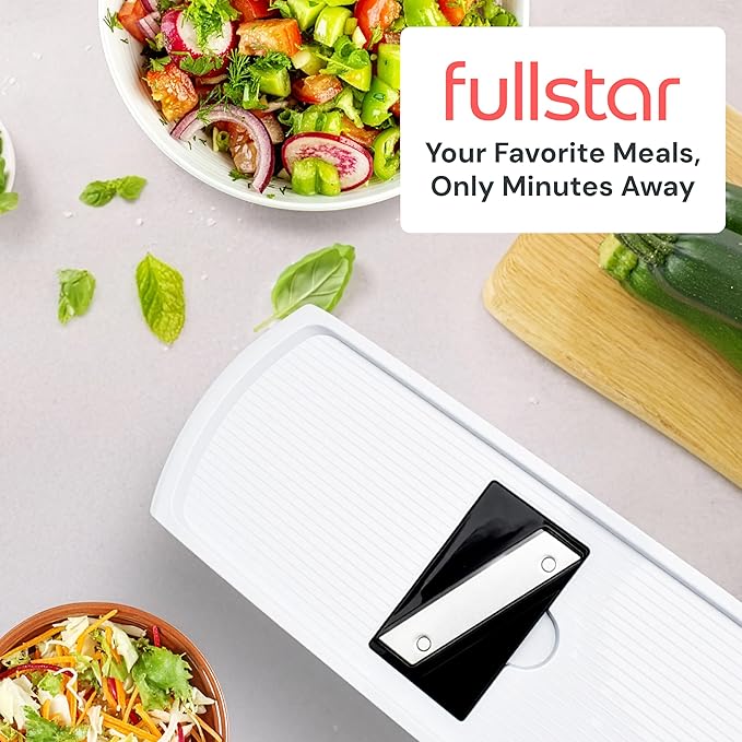 Fullstar The Original Pro Chopper - Vegetable Chopper and Slicer, Food Chopper with Container, Fruit Slicer, Kitchen Gadgets & Gifts, Home Essentials (6 in 1, White)